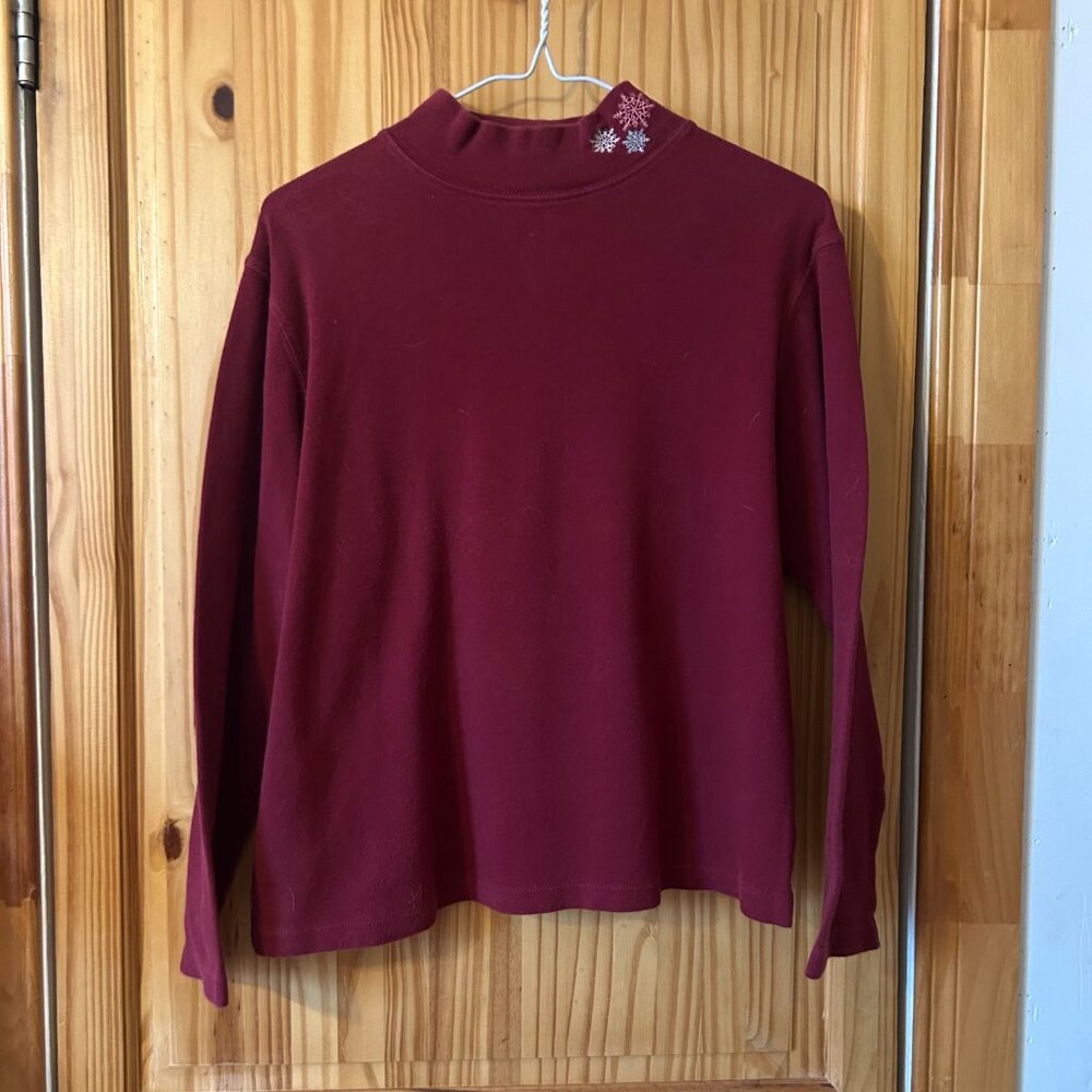 Snowflakes Burgundy Sweater
